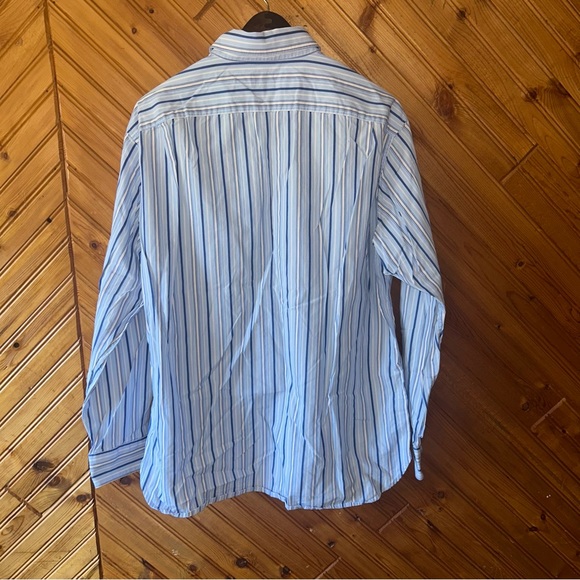 Michael Kors Light Blue and White Striped Shirt - Picture 4 of 5